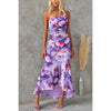 Flowers Print One-shoulder Long Dress