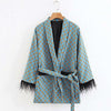 Feather Sleeves Wide Leg Loose Vintage Clothing Suit