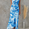 Flowers Print One-shoulder Long Dress