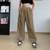 Wide Leg Loose Tether Straight Cargo Pants