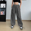 Wide Leg Loose Tether Straight Cargo Pants