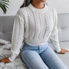 Twist Waist Knitted Cropped Sweater