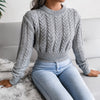 Twist Waist Knitted Cropped Sweater